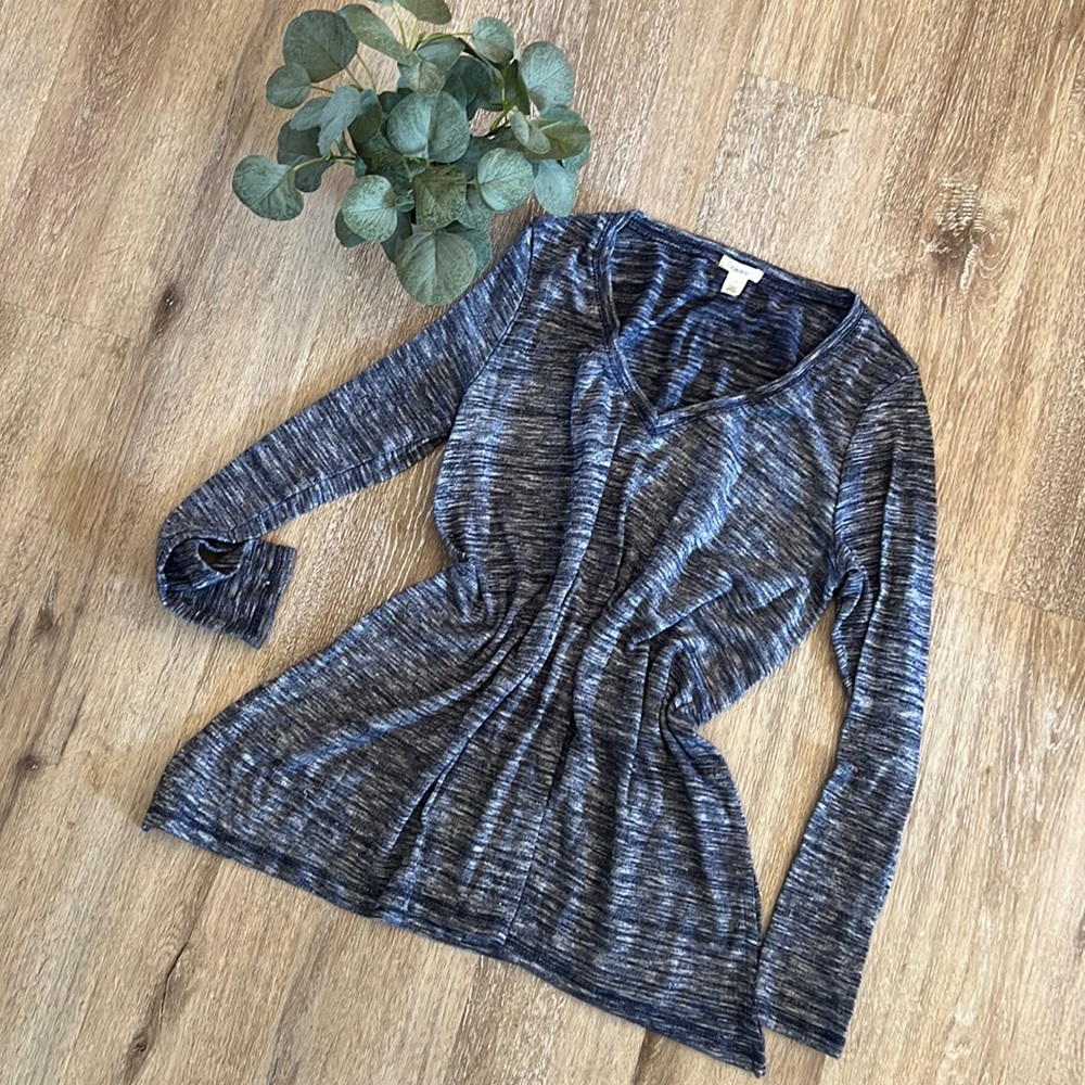 Caslon Navy Blue Marled Tunic Size Small